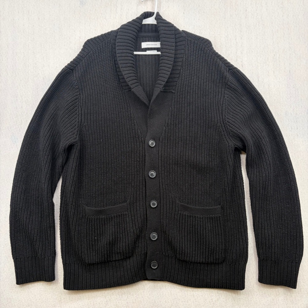 Urban Outfitters Black Shawl Collar Shaker Knit Cardigan Sweater Medium